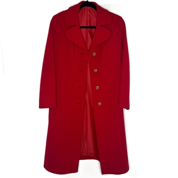 HUCKE European style wool red‎ coat - Picture 1 of 8